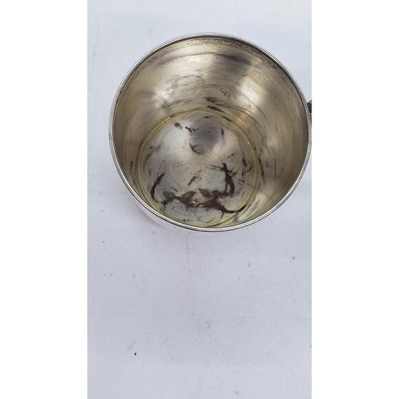 Vintage 1847 Rogers Bros Daffodil Silverplate Baby Cup Floral Handle USA 3" Tall - Picture 6 of 14